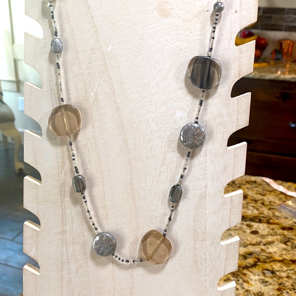 BUNDLE ONLY Long Black, Gray and Silver Beaded Necklace